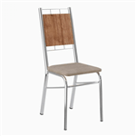 Cadeira 1723 2 Peças - Cromado com Camurça Conhaque