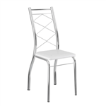 Cadeira 1710 2 Peças - Cromado com Napa Branco