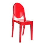 Cadeira Acrílica Victoria Ghost - Miss Sophia - Vermelho