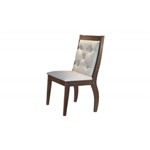 Cadeira Agata 100% MDF (Kit com 2 Cadeiras) - Móveis Rufato - Café/Veludo Creme - Móveis Bom de Preço -
