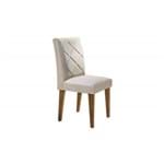 Cadeira Berlim 100% MDF (Kit com 2 Cadeiras) - Móveis Rufato - Imbuia/Veludo Creme - Móveis Bom de Preço -