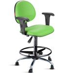 Cadeira Caixa Alta Portaria Recepção com Braços Verde Limão Cb23