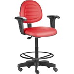 Cadeira Caixa Alta Portaria Recepção Costura Braços Vermelho Cb76