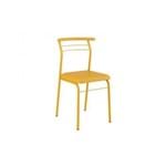 Cadeira Carraro 1708 Aço Color (Jogo C/ 4 Unidades) - Cor Amarelo Ouro/Assento Couríno Amarelo Ouro