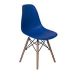 Cadeira Charles Eames Eiffel com Base de Madeira Azul Escuro CDAZBIC