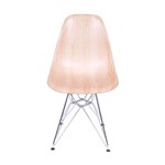 Cadeira Charles Eames Eiffel Polipropileno com Base Metal - Amadeirado - Tommy Design