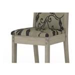 Cadeira com Estofado com Camurça Sued Floral - MDF 25 Mm - Cappuccino/Preto
