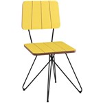 Cadeira Costela Aço Lamina Daf Amarelo