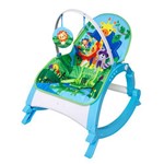 Cadeira de Descanso Vibratória Musical com Bandeja Removível Azul Até 11kgs