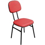 Cadeira de Escritório Secretária 3/4 Csf01 Fixa Corino Vermelho - Pethiflex