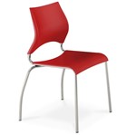 Cadeira de Jantar, Cromada com Assento Vermelho, Flex