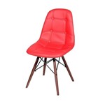Cadeira de Jantar Eames Botonê Vermelha Base Escura ÓR