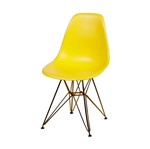 Cadeira de Jantar Eames Eiffel Amarela Base Cobre 1102CO Ór