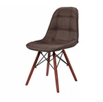 Cadeira de Jantar Eames Wood Marrom em Linho 1114 Or Design