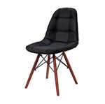 Cadeira de Jantar Eames Wood Preta em Linho 1114 Or Design