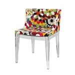 Cadeira de Jantar Or Design 1135C - Tecido Floral-C - Base Policarbonato Transparente - Tommy Design