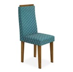 Cadeira de Jantar, Rovere Soft, Velvet 3D Azul, Ômega