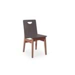 Cadeira de Madeira de Jantar Tucupi 40x51x81cm - Acabamento Stain Nozes e Grafit