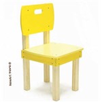 Cadeira de Madeira Quadrada Amarela NewArt