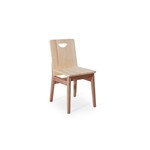 Cadeira de Madeira Tucupi 40x51x81cm - Acabamento Stain Nozes e Natural