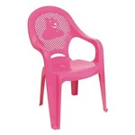 Cadeira de Plástico Infantil Decorada Rosa