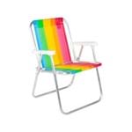 Cadeira de Praia Alta em Alumínio Belfix Arco Iris
