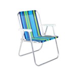 Cadeira de Praia Alta em Alumínio Belfix Azul e Verde