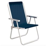 Cadeira de Praia Conforto de Aluminio Azul Mor