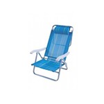 Cadeira de Praia Mor Reclinável Sol de Verão Boreal Azul