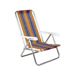Cadeira de Praia Reclinável em Alumínio- 4 Posições-cores Sortidas-25000- Belfix