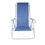 2 Cadeira de Praia Sannet Reclinável Azul 8 Posições Mor
