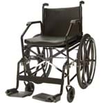 Cadeira de Rodas em Aço - Ortopedia Jaguaribe - 1017 Plus - Preta - Pneu Inflável