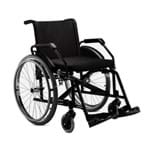 Cadeira de Rodas em Aço - Ortopedia Jaguaribe - Poty - Preta