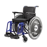 Cadeira de Rodas em Alumínio Ágile 42cm Azul Metálico - Baxmann