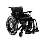 Cadeira de Rodas em Alumínio - Ortopedia Jaguaribe - Ágile - Preta 42