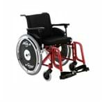 Cadeira de Rodas em Alumínio - Ortopedia Jaguaribe - Ágile - Vinho 46cm