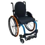 Cadeira de Rodas Monobloco M3 Premium 42cm Azul Roda Sentinell Laranja Ortobras (Cód. 19644)
