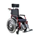 Cadeira de Rodas Reclinável - Ortopedia Jaguaribe - Ágile - Vinho 40cm