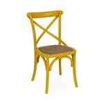 Cadeira Decorativa, Amarelo com Assento em Rattan, Cross