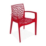 Cadeira Decorativa com Braços, Vermelho, Gruvyer