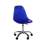 Cadeira Decorativa com Rodízios, Azul Brilho, Eames