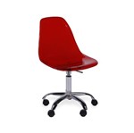 Cadeira Decorativa com Rodízios, Vermelho Brilho, Eames
