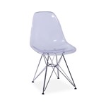 Cadeira Decorativa Cromada, Transparente, Eames DSR