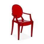Cadeira Decorativa Invisible C/ Braços, Cor - Vermelho