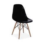 Cadeira Decorativa, Preto Brilho, Eames DSW