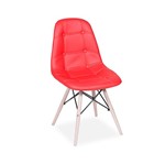Cadeira Decorativa, Vermelho, Eames Botone