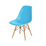 Cadeira Design Eames Eiffel Dar Ray Pes Madeira Salas Florida New Blue Assento Polipropileno Fratini