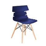 Cadeira Design Eames Eiffel Dar Ray Pes Madeira Salas Valencia Azul Marinho Assento Polipropileno Fratini