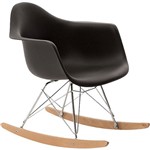 Cadeira Design Eiffel Eames com Balanço Pm-084 Base Madeira/ABS Preto - Pelegrin