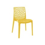 Cadeira Design Gruvier Amarelo Externa e Interna Cozinhas Salas Restaurantes Fratini